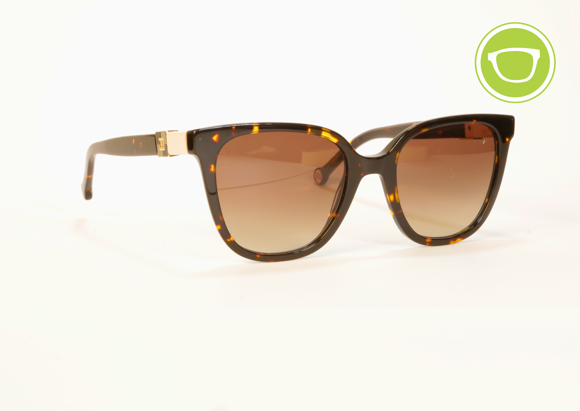 Gafas de sol Carolina Herrera HER0297-S 086H para mujer en color havana, con montura de acetato y lentes degradadas en tono marrón, diseño amplio y elegante.